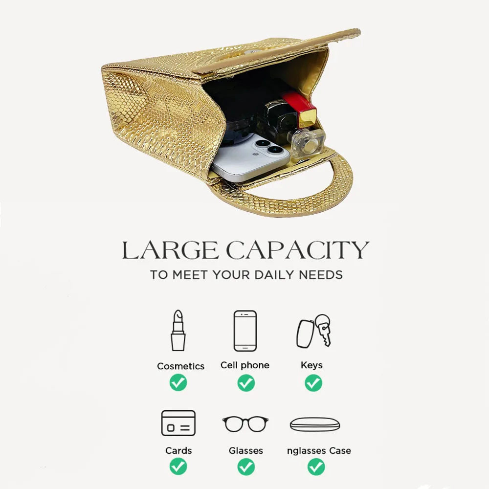 Sac à Main Carré Urbain Chic — Bandoulière PU Fermeture Magnétique