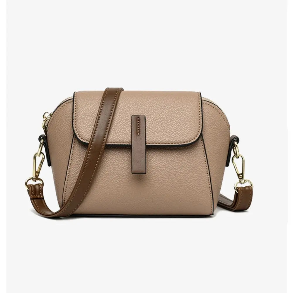 Sac Seau en Cuir Véritable — Sacoche Bandoulière Luxe Couleur Unie